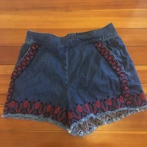 Blank NYC Embroidered Hi-Rise Denim Cutoff Short